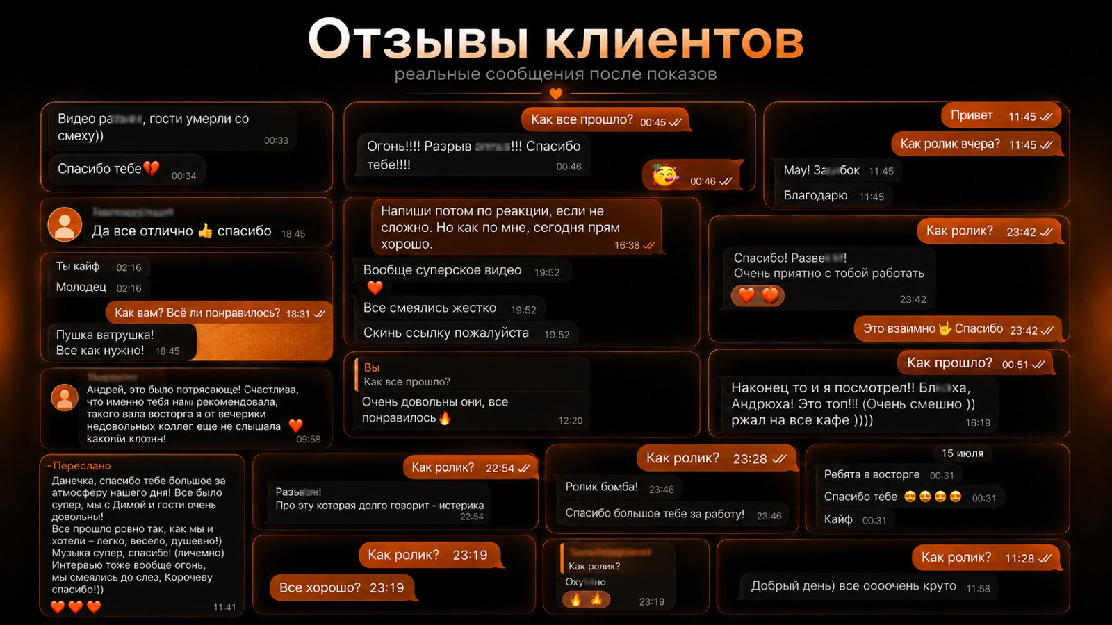 Отзывы клиентов о юмористических роликах Кролики